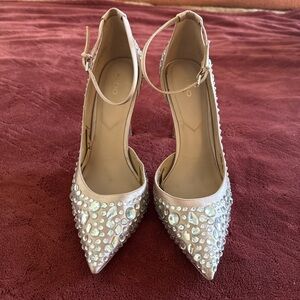 Aldo Blush Crystal-Studded Heels